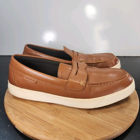 Cole Haan Shoes - Mens Cole Haan Slip On Sz 11 010376 Brown Leather Casual Penny Loafers Shoes